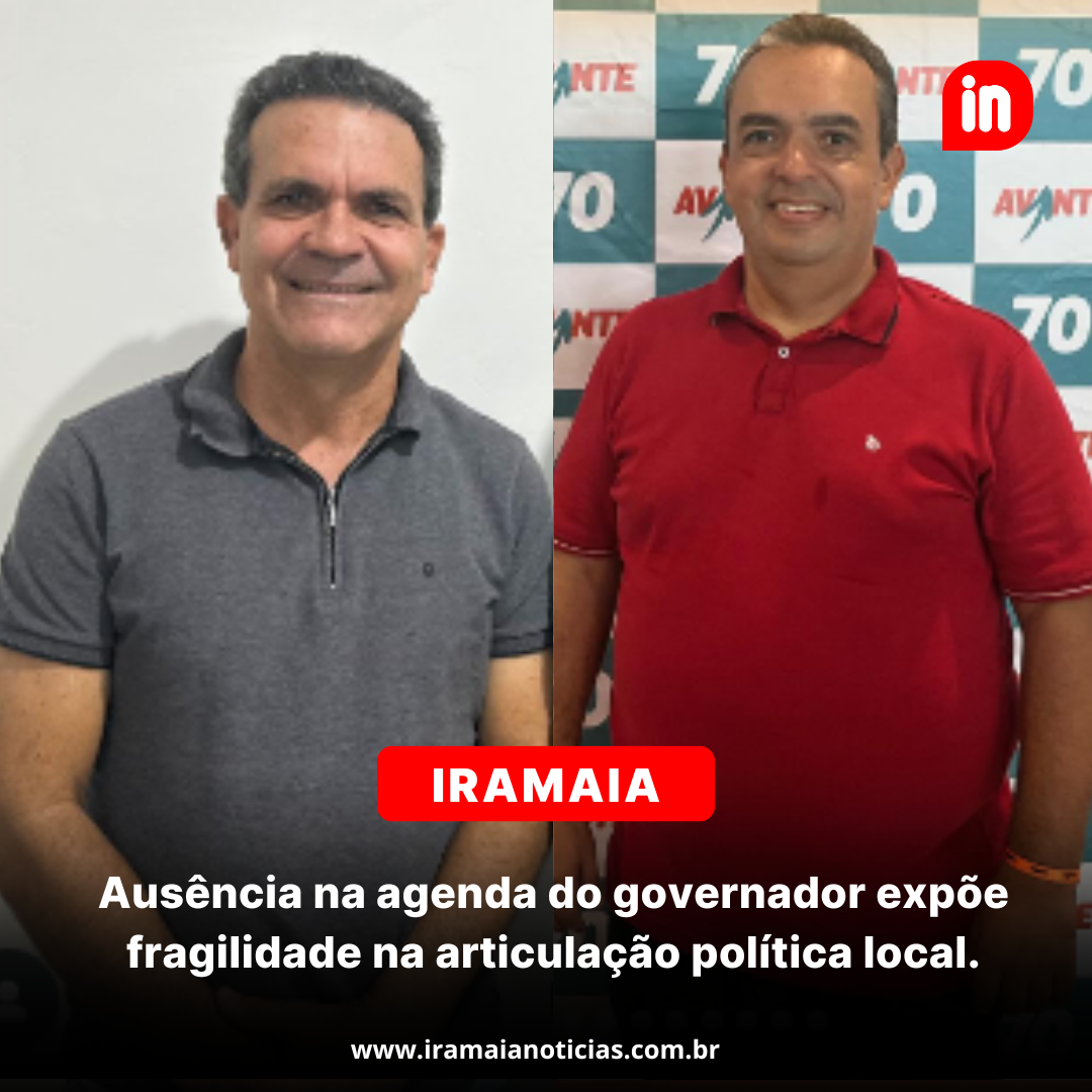 Ausência na agenda do governador expõe fragilidade na articulação política local.